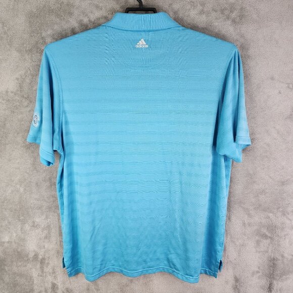 Mens Blue Adidas Polo Shirt 100% Polyester Short Sleeve Size XL - Picture 5 of 8